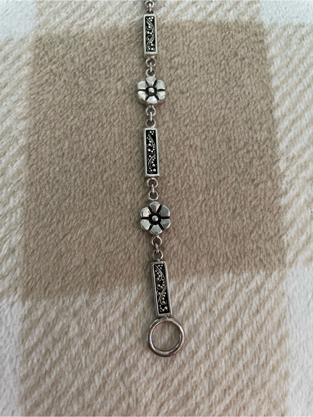 Vintage Lois Hill 925 Sterling Silver Flower Link Bracelet - Picture 3 of 6